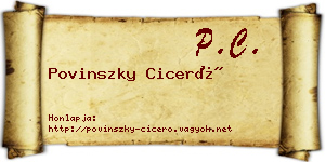 Povinszky Ciceró névjegykártya